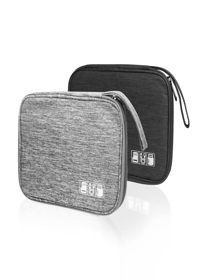 Lcsmaokin Electronics Organizer Travel Case,Electronic Accessories Storage Bag,Portable Waterproof Cable Organizer Bag,Travel Cord Organizer Bag for Small Charging Cord Storage,Cables,SD Card (Grey) - Image 1