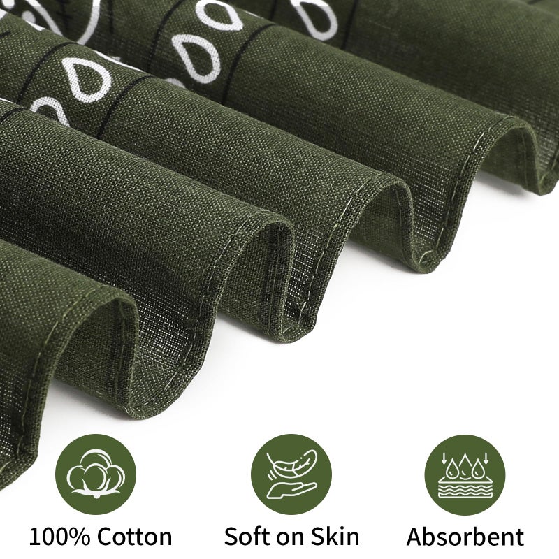 Mochabao 100% Cotton Bandanas, 22 x 22 Inches, Multi-Purpose Hair Wraps, Face Covers, Handkerchiefs for Women, Men & Teens, Set of 9, Neutral Colors - Image 4