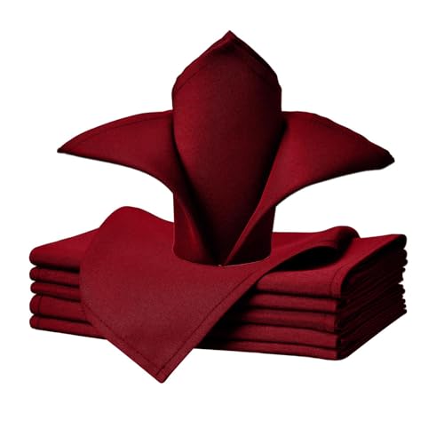 uniformer Table Napkins | Soft & Durable | Elegant Design for Dining | Perfect for Home, Weddings, Parties, & Events | Machine Washable | Durable & Stylish | Size 20x20 inches (Red_Pack of 6) - Image 1