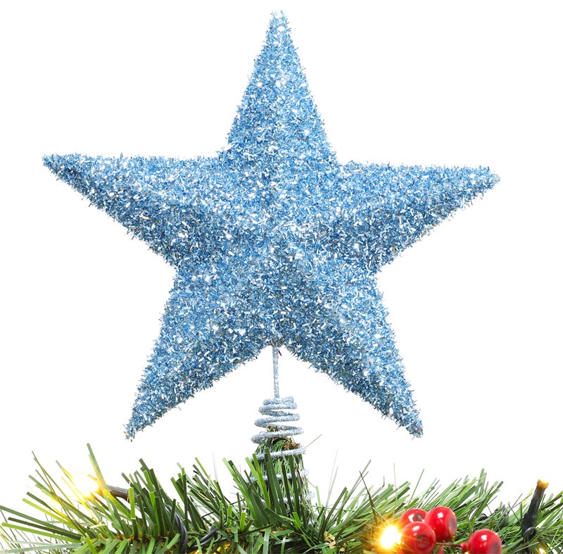 Christmas Concepts 28cm Sparkly Tree Top Star  Luxury Christmas Decorations Ice Blue