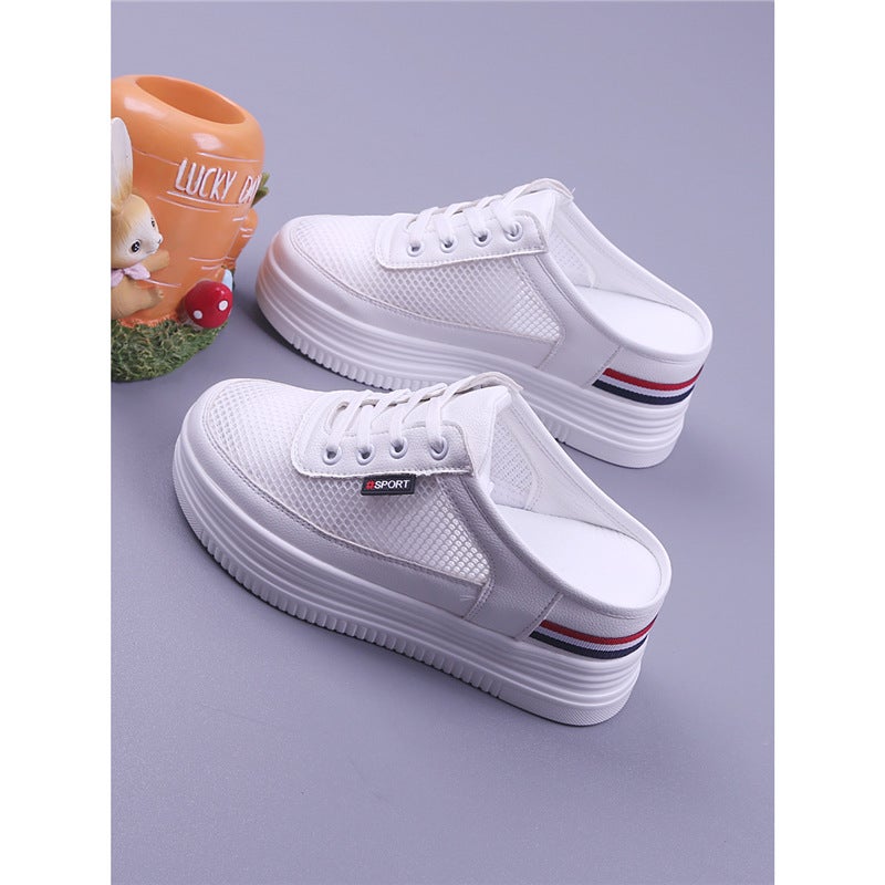 Women'S Platform Platform Shoes Style Mesh Breathable Casual Women'S Work Slippers Inner White Shoes For Women - Image 2