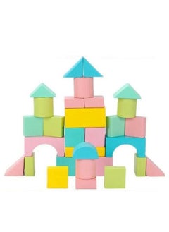 Kid Wooden Set Castle Building Brick Blocks Geometric Shape Educational Toys Assembled Game Environment Friendly