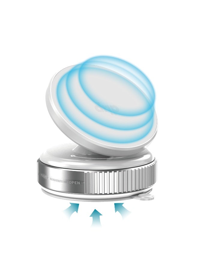 DRIP 🧲🚗 360° Rotating Magnetic Car Phone Mount Vacuum Suction Holder White for iPhone Android - Image 1