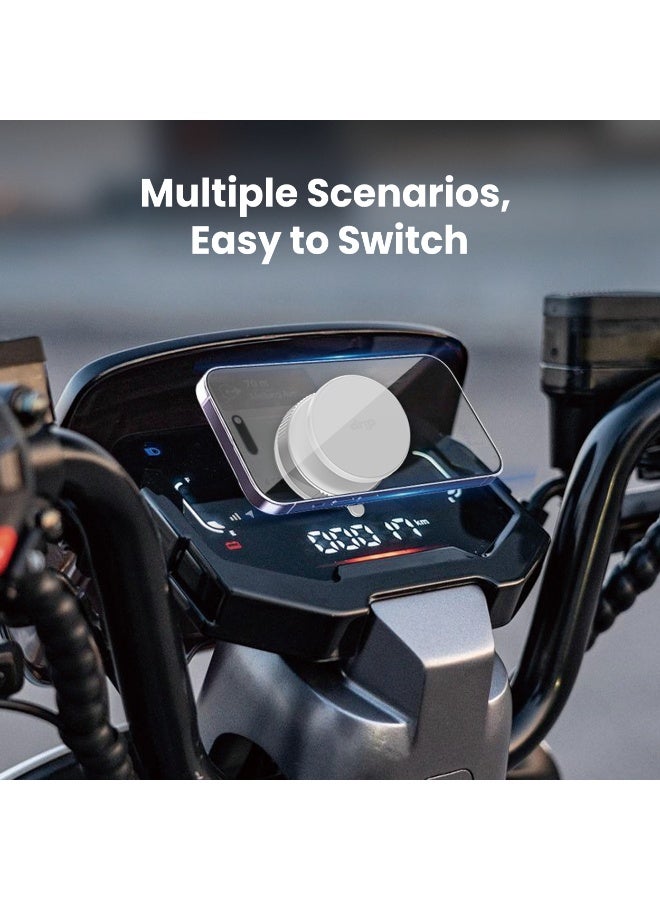 DRIP 🧲🚗 360° Rotating Magnetic Car Phone Mount Vacuum Suction Holder White for iPhone Android - Image 3