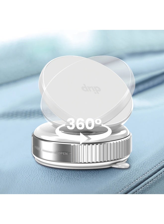 DRIP 🧲🚗 360° Rotating Magnetic Car Phone Mount Vacuum Suction Holder White for iPhone Android - Image 2