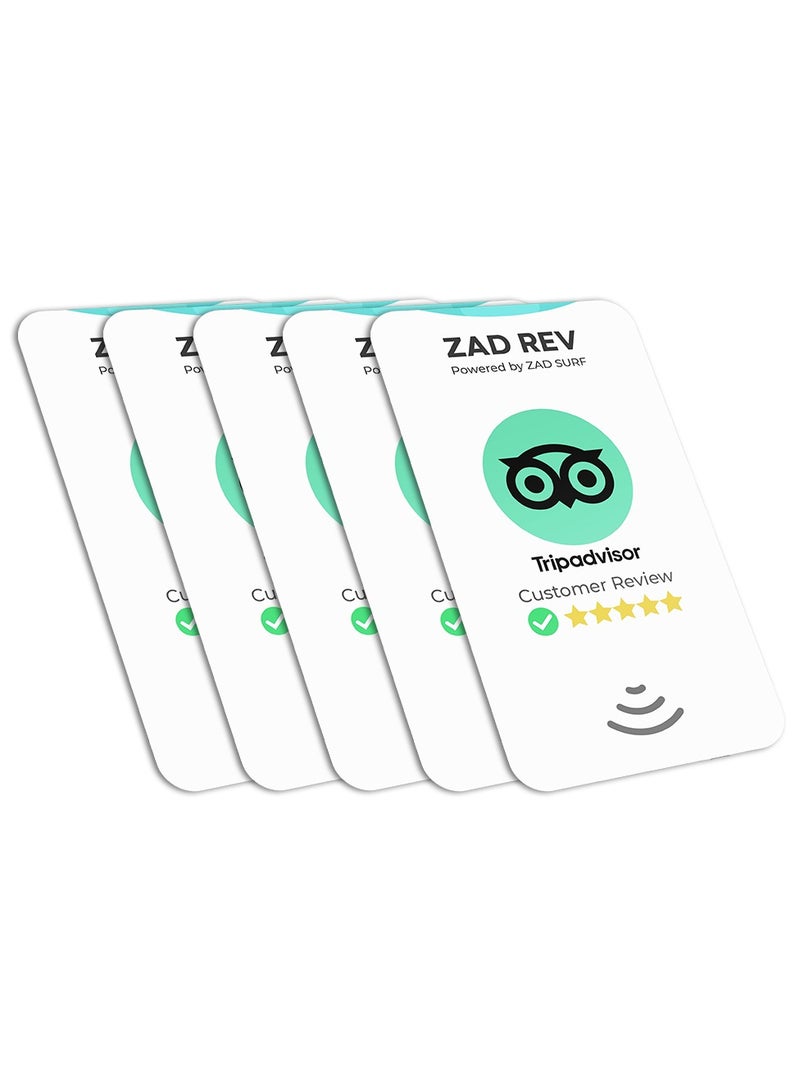 Zad Surf Pack of 5 Zad Rev. Tripadvisor Reviews NFC Card from (Zad Surf) allowing you boosting reviews - iOS and Android - Image 1