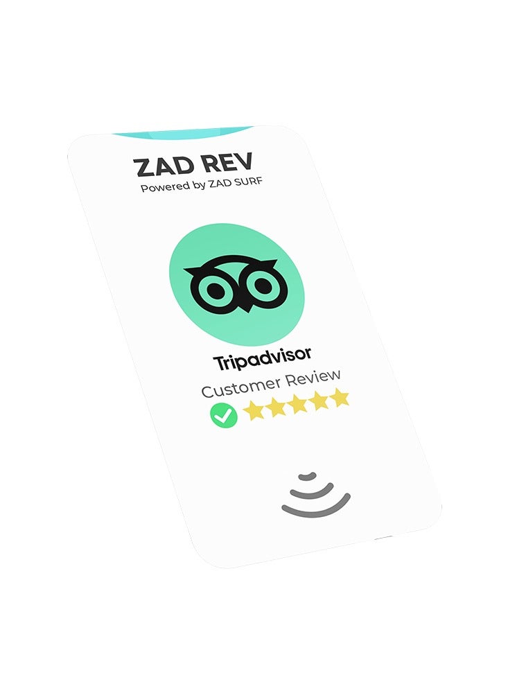 Zad Surf Pack of 5 Zad Rev. Tripadvisor Reviews NFC Card from (Zad Surf) allowing you boosting reviews - iOS and Android - Image 2