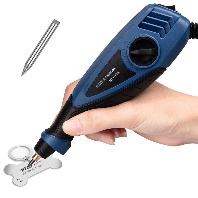 25W Engraving Pen 6 Speed Power Engraving Tool Handheld Engraver Pen with Tungsten Carbide Steel Bits for Wood Metal Glass Professional Etching Tool