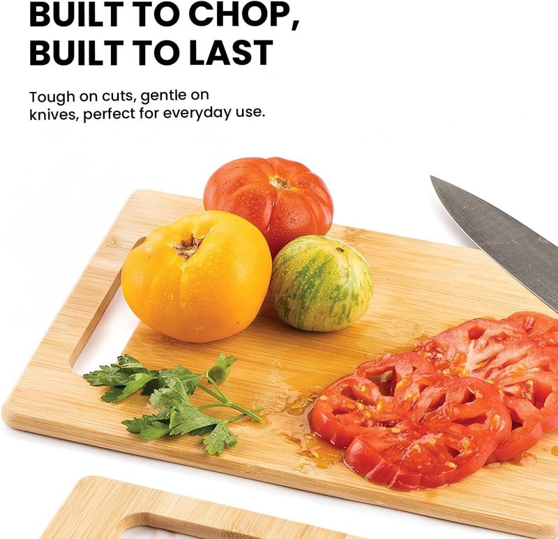 CIPZI Premium Chopping Board for Kitchen Bamboo Wooden Cutting Board for Vegetable, Fruit Chopper Board Safe, Eco-Friendly, Durable (33 x 24cm) - Image 2