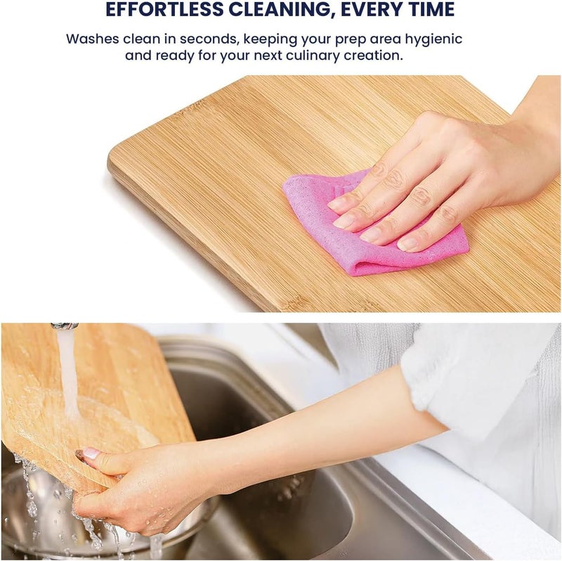 CIPZI Premium Chopping Board for Kitchen Bamboo Wooden Cutting Board for Vegetable, Fruit Chopper Board Safe, Eco-Friendly, Durable (33 x 24cm) - Image 5
