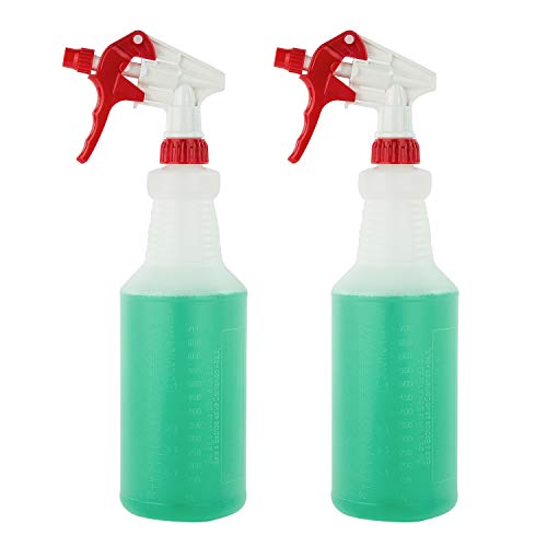 Decony 4 Pc. Empty Spray Bottles for Cleaning Solutions- Heavy Duty Spray Bottle with Measurements and Adjustable Nozzle (Mist & Stream Mode) - 32 Oz. Multipurpose Clear Plastic Spray Bottles - Image 2