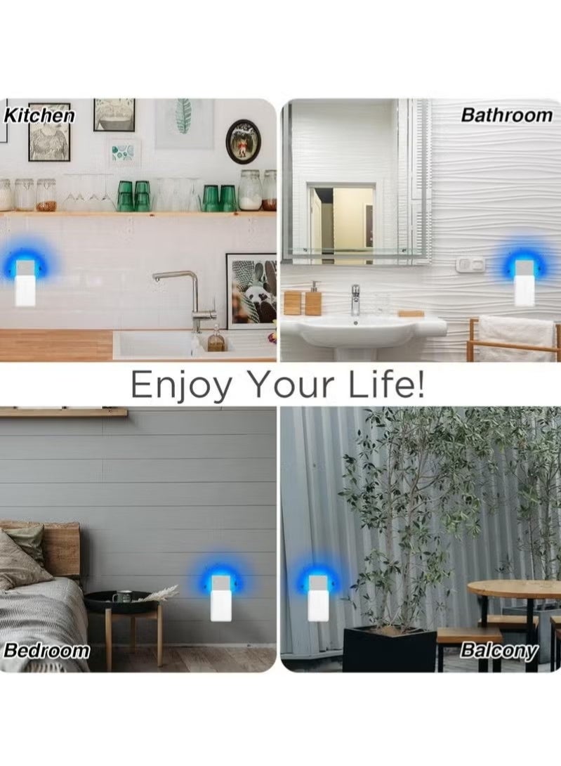 EqiEch Plug-in UV Mosquito Killer Indoor Flying Insect Trap with Adjustable Brightness Night Light Mute Odorless 1 Device + 5 Glue Cards Black - Image 2