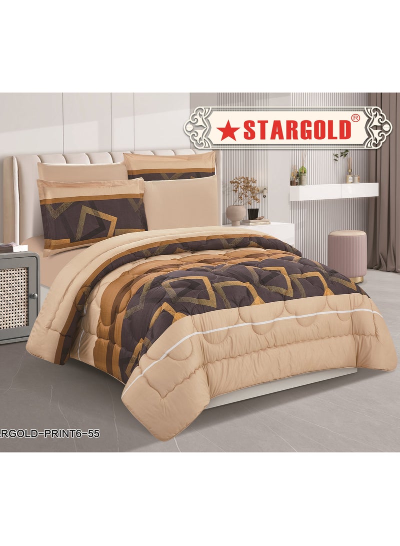 Stargold Super Soft Printed Comforter, 6pcs Set, Microfiber High-Quality Fabric, Stylish and Premium Design, Durable, Ideal For Home Bedroom 240X220CM  - Image 2