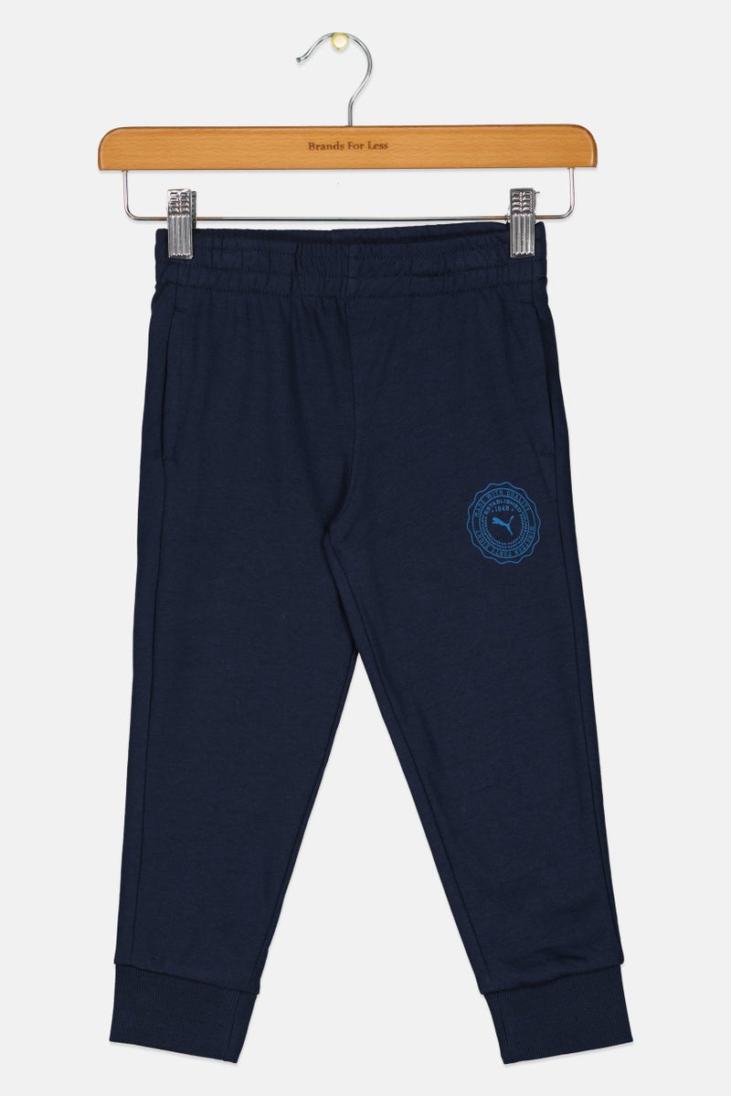 PUMA Toddlers Boy Sportswear Fit Brand Logo Outdoor Sweatpants, Navy - Image 3