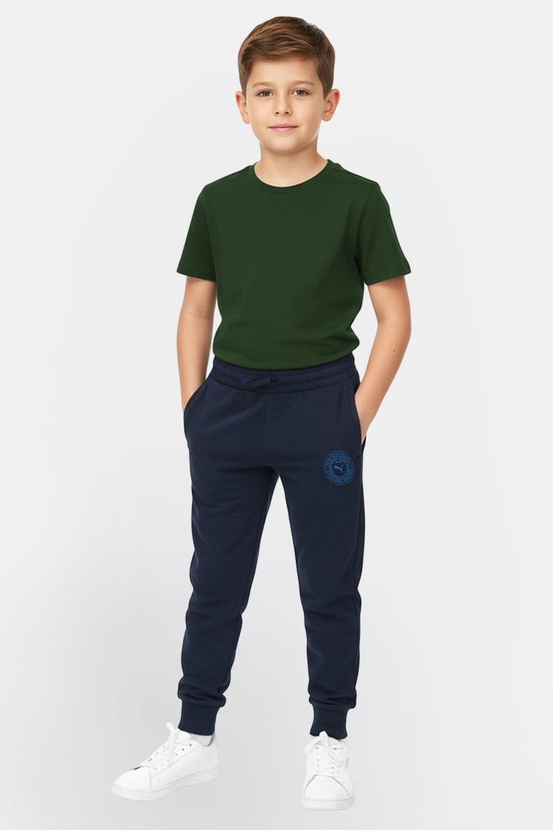 PUMA Toddlers Boy Sportswear Fit Brand Logo Outdoor Sweatpants, Navy - Image 1