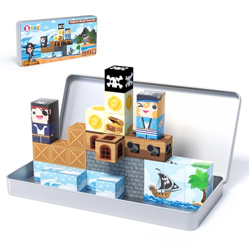 Bmag Magnetic Building Blocks for Kids35 PCS PirateThemed Set STEM Educational Magnet Toys for Kids Ages 3 Travel Friendly Toys with Storage Box Gifts for Boys and Girls - Image 1