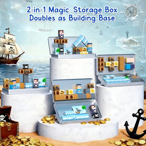 Bmag Magnetic Building Blocks for Kids35 PCS PirateThemed Set STEM Educational Magnet Toys for Kids Ages 3 Travel Friendly Toys with Storage Box Gifts for Boys and Girls - Image 5