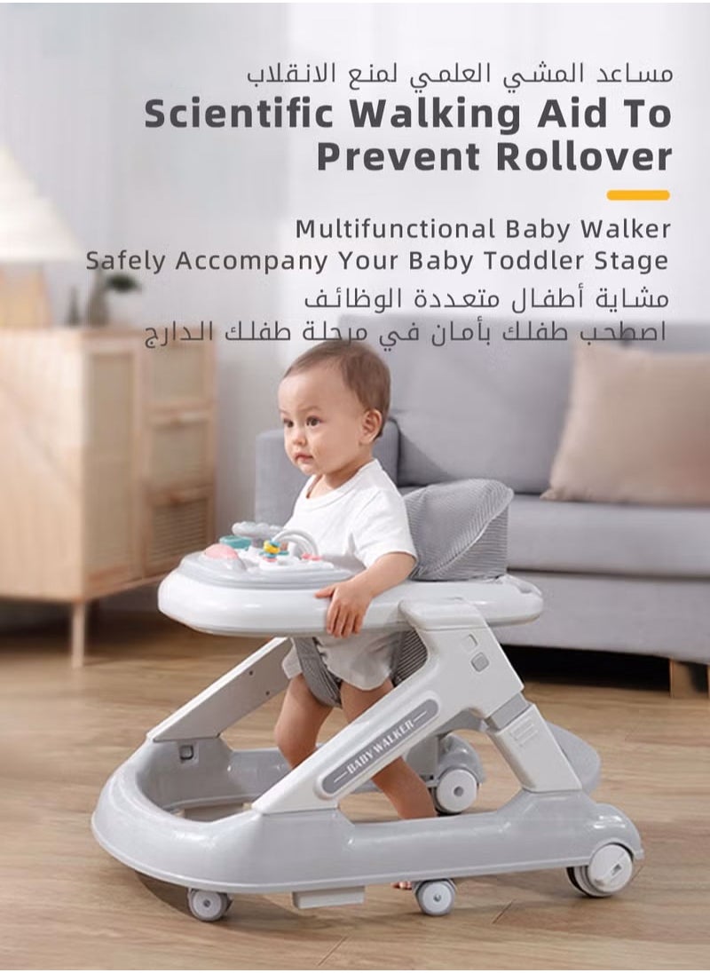 XiuWoo 3 in 1 Baby Walker With Building Block Table Adjustable Height Multifunction and Big Comfortable Seat Cushion, Detachable Trampoline Mat for Infants Children  - Image 2