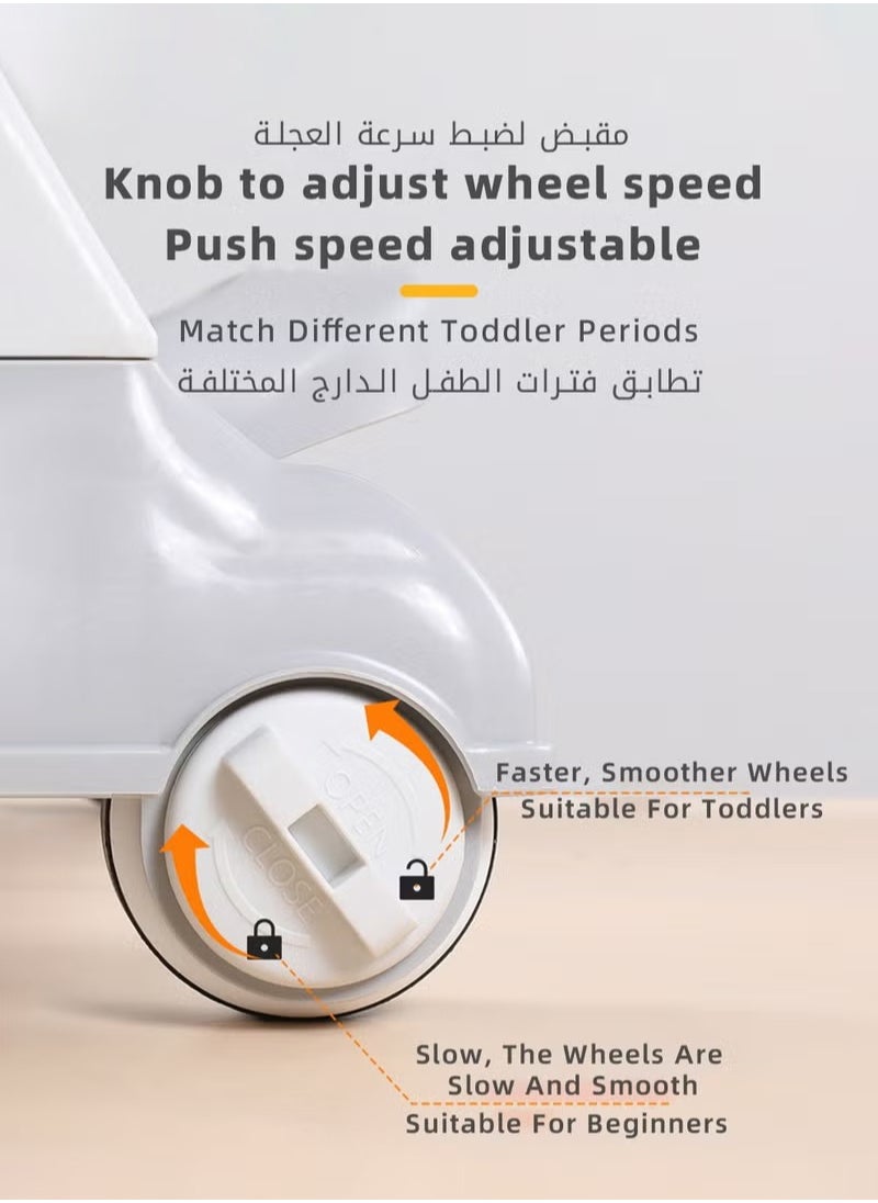 XiuWoo - 3 in 1 Baby Walker With Building Block Table Adjustable Height Multifunction and Big Comfortable Seat Cushion, Detachable Trampoline Mat for Infants Children - Image 1