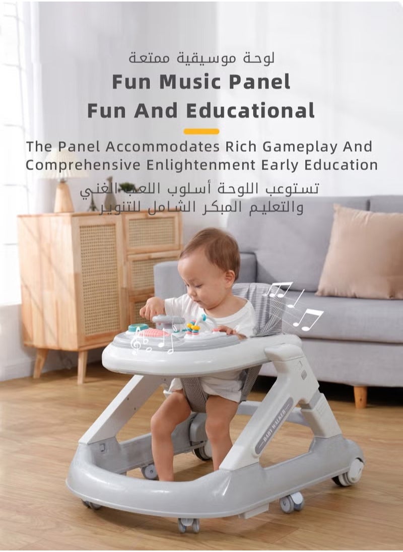 XiuWoo 3 in 1 Baby Walker With Building Block Table Adjustable Height Multifunction and Big Comfortable Seat Cushion, Detachable Trampoline Mat for Infants Children  - Image 5