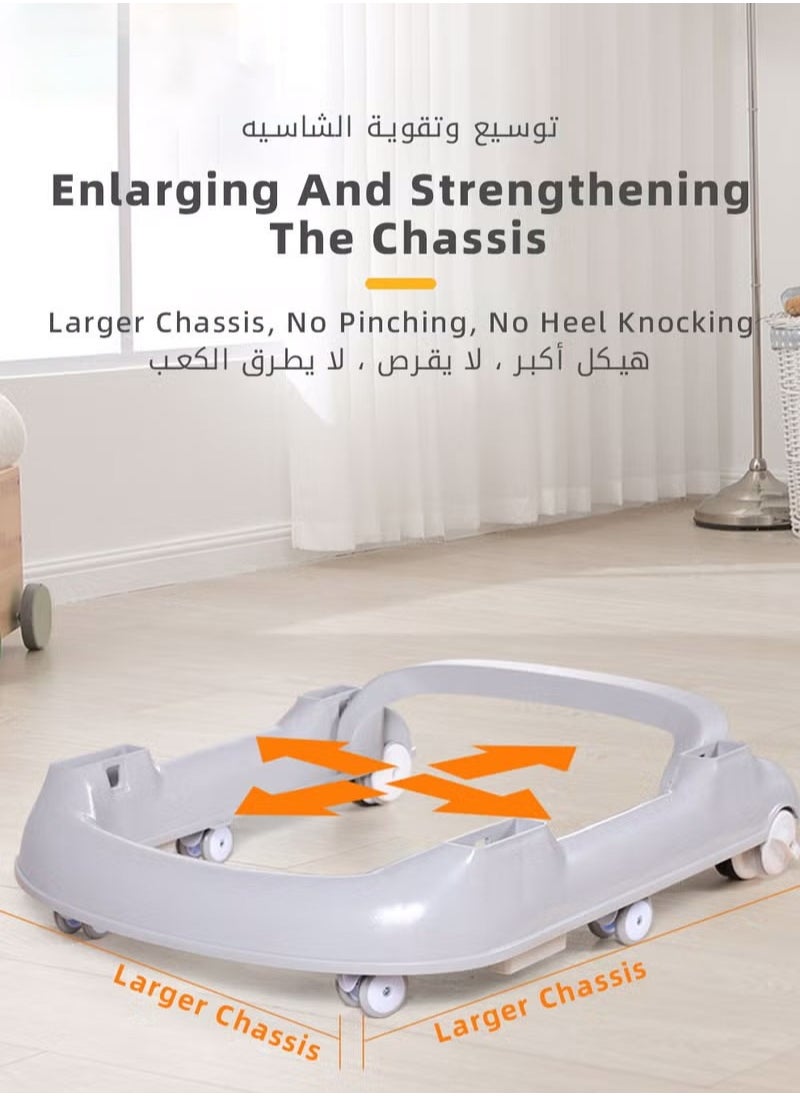 XiuWoo - 3 in 1 Baby Walker With Building Block Table Adjustable Height Multifunction and Big Comfortable Seat Cushion, Detachable Trampoline Mat for Infants Children - Image 1