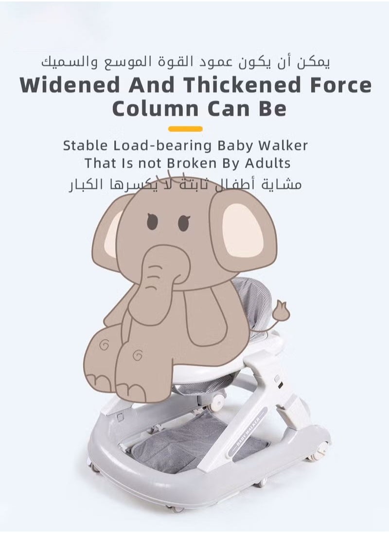 XiuWoo - 3 in 1 Baby Walker With Building Block Table Adjustable Height Multifunction and Big Comfortable Seat Cushion, Detachable Trampoline Mat for Infants Children - Image 1