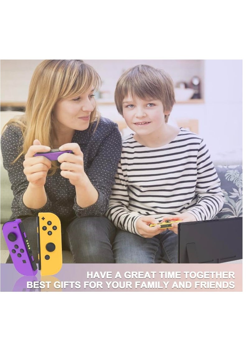 SOLARAE وحدة تحكم لاسلكية Joy Cons لجهاز نينتندو سويتش، بديل لجهاز Joypad مع إضاءة RGB، دعم عصا التحكم للاهتزاز المزدوج/الاستيقاظ/لقطة الشاشة (أرجواني) - Image 5