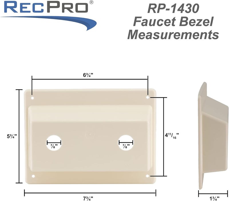 RecPro Faucet Bezel | Stand Off Faucet Cover (Parchment) - Image 3