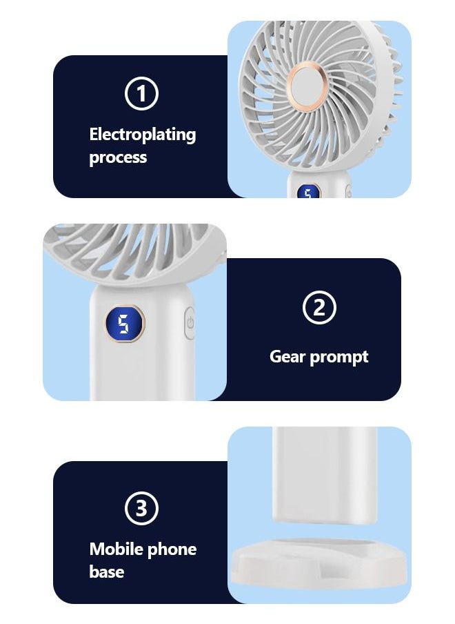 SUCITY - Portable Handheld Fan-5 Gear Personal Fan-Mini Fan Multifunctional-Digital Display Silent Fan-Long Endurance Pocket Fan - Image 1
