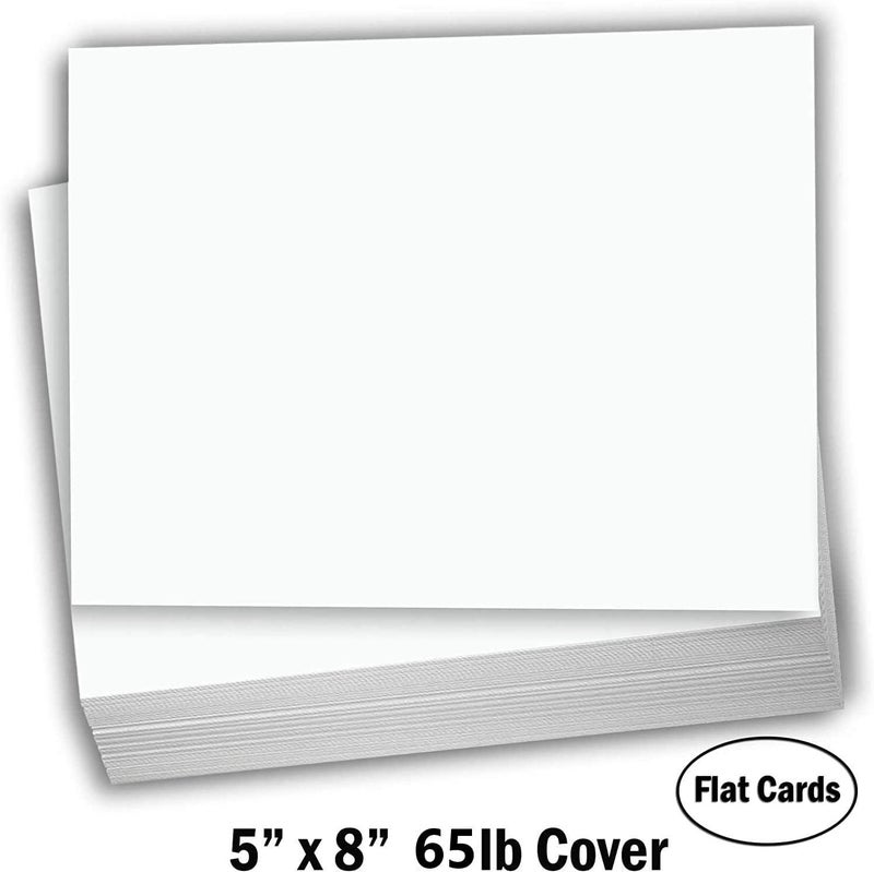 Hamilco Blank Index Cards 5 x 8 Card Stock 65lb Cover White Cardstock Paper - 100 Pack - Image 2