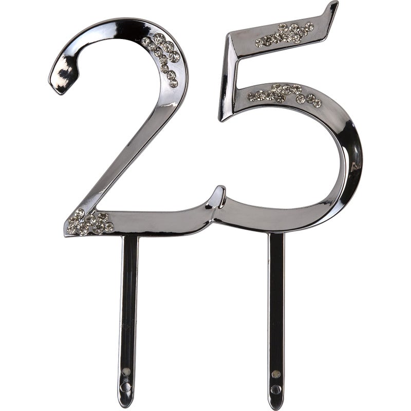 سيمبليسيتي غلاف تزيين الكيك للذكرى السنوية الخامسة والعشرين من Simplicity، مقاس 10.16 سم × 6.35 سم، فضي - Image 3