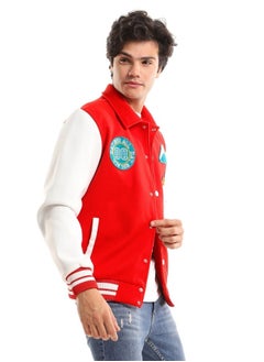 WHITE RABBIT Patched Bi-tone Press Buttoned Jacket Red  - Image 2