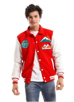 WHITE RABBIT Patched Bi-tone Press Buttoned Jacket Red  - Image 1
