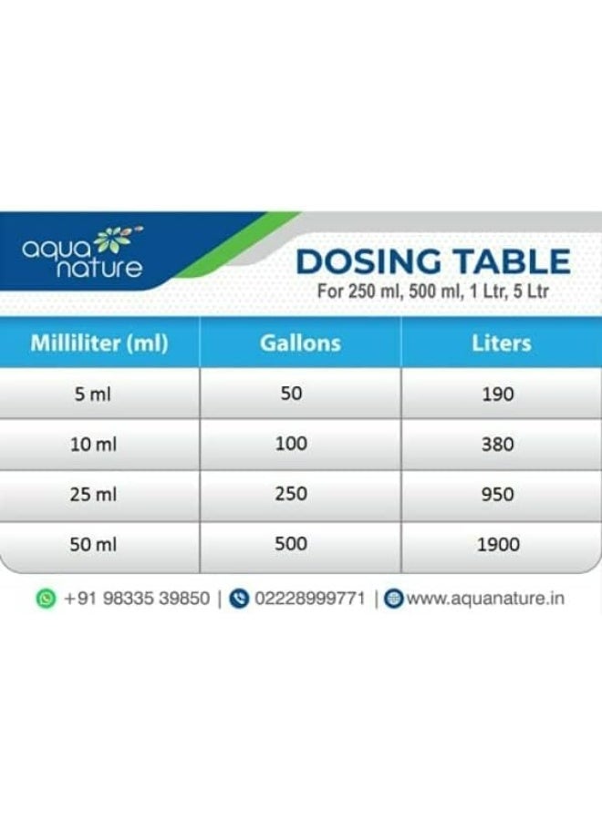 أكوانيتشر مُكيّف مياه مُركّز لإزالة الكلور من أكوا نيتشر، مع إضافة فيتامينات وألوفيرا لأحواض السمك ذات المياه العذبة (250 مل) - Image 3