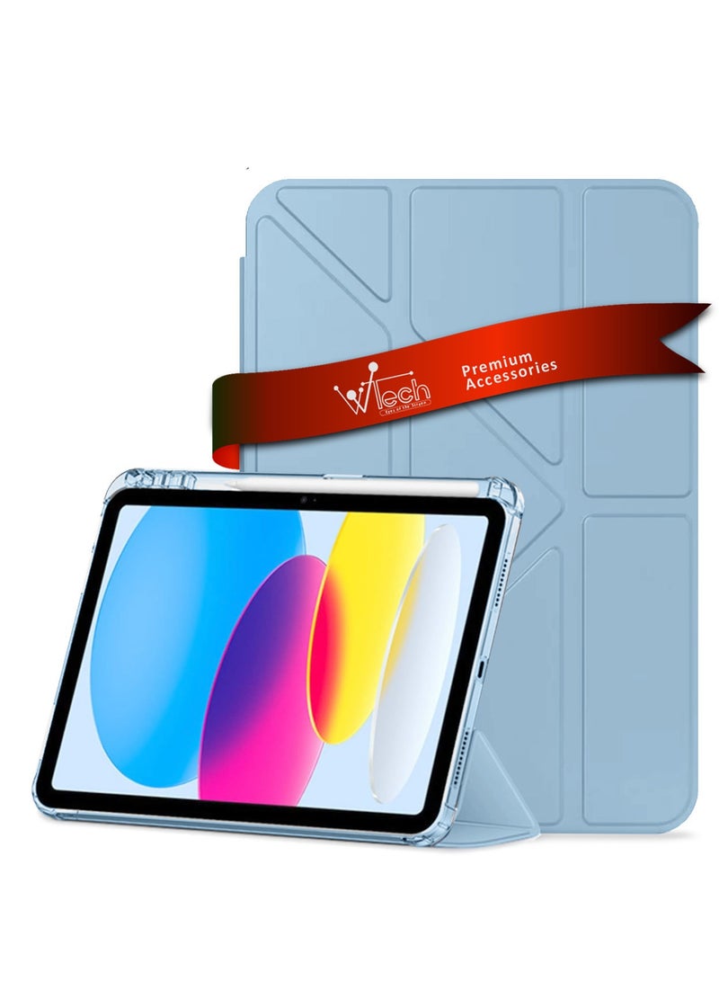 Wtech Symmetry 360 Smart Folio Series Auto Awake/Auto Sleep Leather Texture Case Cover For Apple iPad 10 10th Generation 5G 2022 10.9 Inch Sky Blue - Image 1