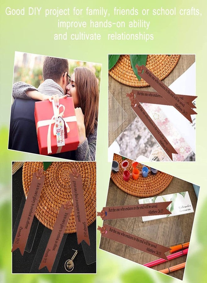 بيتر جوني 12 قطعة من فواصل الكتب الجلدية، فواصل كتب BetterJonny بآيات من الكتاب المقدس، فواصل صفحات مصنوعة يدويًا من الجلد الطبيعي للنساء والأطفال، إكسسوارات كتب لمحبي القراءة، هدية قراءة كتب مصنوعة يدويًا (بني) - Image 5