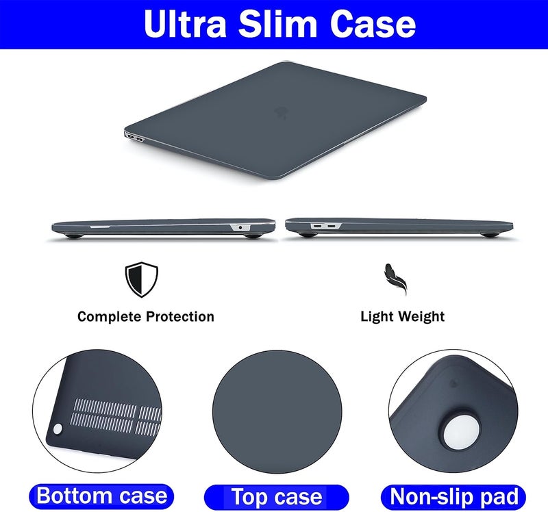 GVTECH Case For MacBook Air 13 inch, 2020 2019 2018 A2337 M1 A2179 A1932, Plastic Hard Shell & Keyboard Cover & Screen Protector Compatible with MacBook Air 13 inch Retina, Matte Black - Image 2
