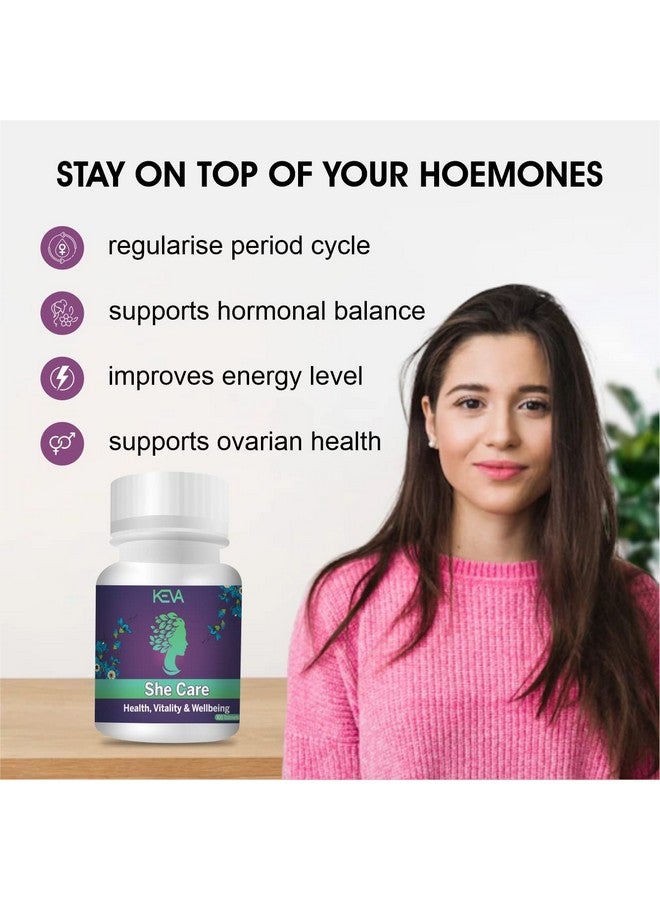 Keva Keva Pure Herbs She Care Tablets | Women's Wellness | Hormonal Balance Supplement - 100 tablets For Bone Health & Joint Support  - Image 2