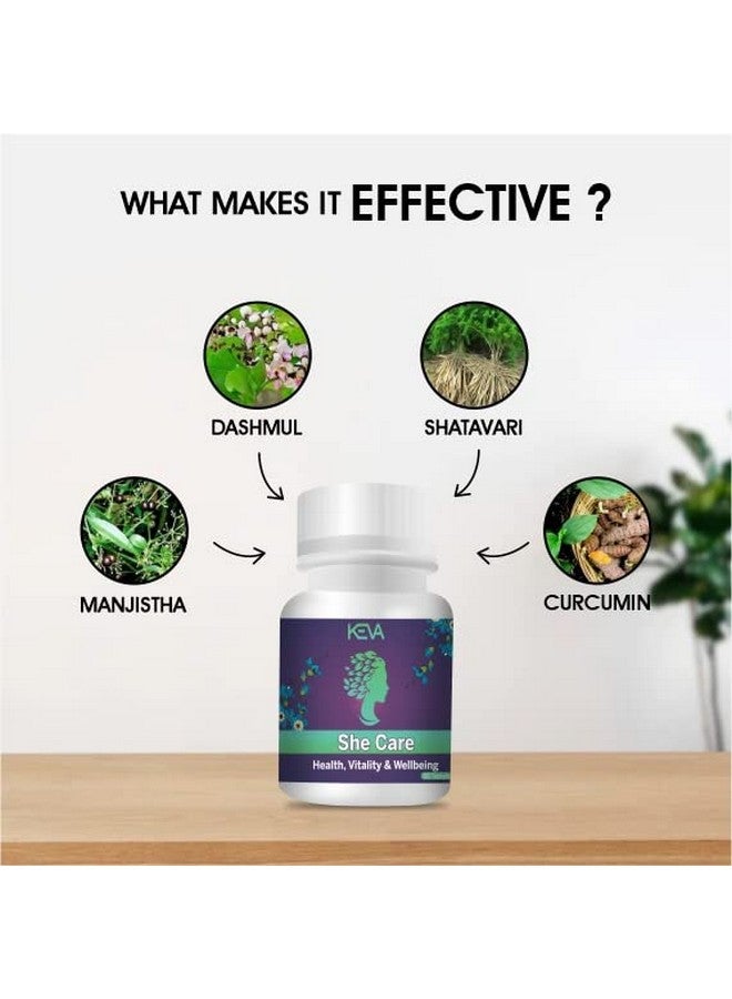 Keva Keva Pure Herbs She Care Tablets | Women's Wellness | Hormonal Balance Supplement - 100 tablets For Bone Health & Joint Support  - Image 3