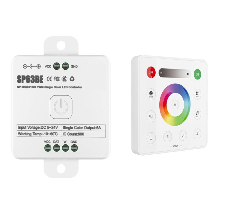 SPI RGB DIM SP63BE Wall Mount Touch LED Remote Control for SP63E Controller 3V - Image 2