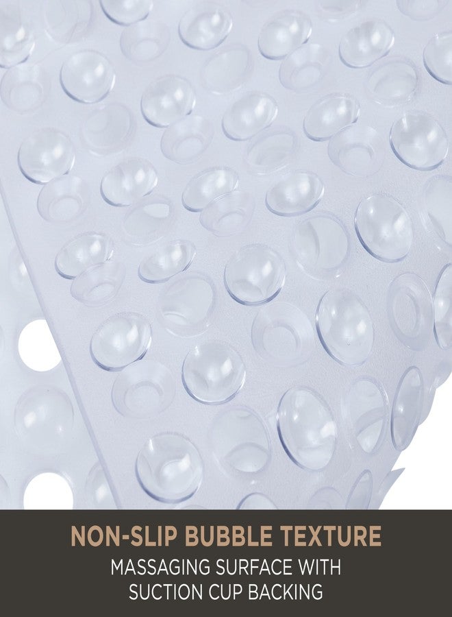 باث بليس سجادة حمام باث بليس | الأبعاد: 29.5 بوصة × 14.5 بوصة | نسيج فقاعي مانع للانزلاق | تصميم ذاتي التصريف | معاد تدويره | شفاف - Image 5
