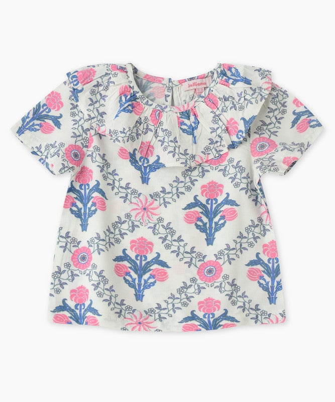 Jelliene BLOSSOM BREEZE FLORAL RUFFLE TOP - Image 1