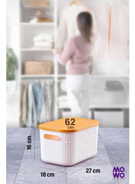Mowo Home Trove 3 Pieces 6.2 Lt (White) Organizer Box with Lid, Decorative Storage Box  - Image 4