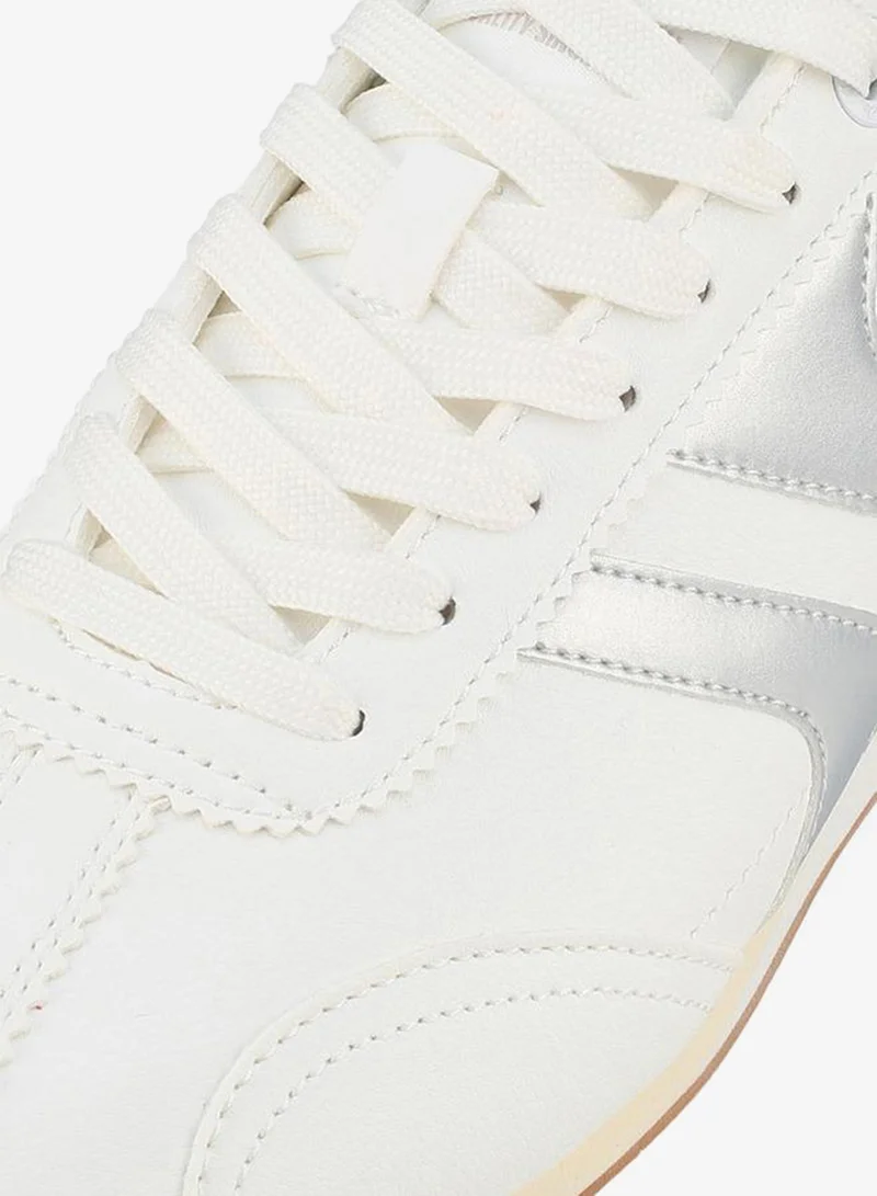Lee Cooper WHITE Lace-Up Ankle School Sneakers for Women | Best Price UAE