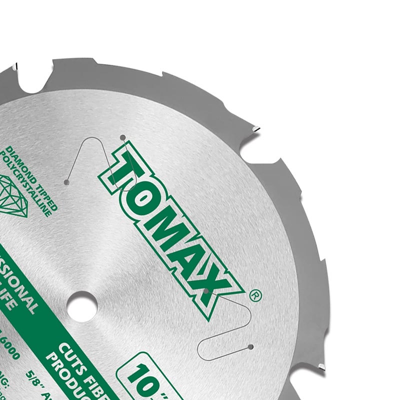 TOMAX PCDM10 Inch 6 Tooth Polycrystalline Diamond Tipped (PCD) Hardie Fiber Cement Saw Blade with 5/8-Inch Arbor - Image 2