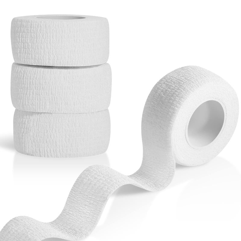 Shappy Golfers Grip Tape Golf Tape Athletic Tape for Fingers Bandage Golfer Prewrap Finger Tape Adhesive Elastic Tape Prevent Finger Blister Friction for Volleyball Basketball Sports, 5 Yards (4 Rolls) - Image 1
