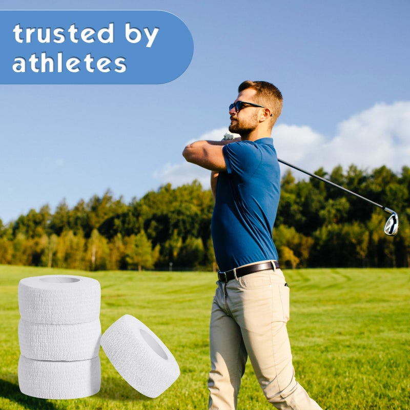Shappy Golfers Grip Tape Golf Tape Athletic Tape for Fingers Bandage Golfer Prewrap Finger Tape Adhesive Elastic Tape Prevent Finger Blister Friction for Volleyball Basketball Sports, 5 Yards (4 Rolls) - Image 4