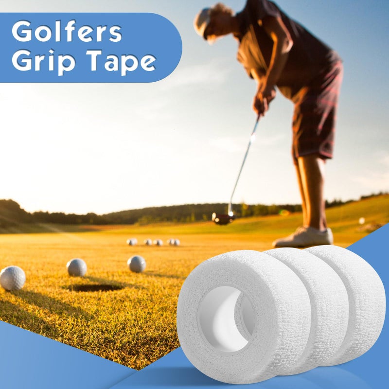 Shappy Golfers Grip Tape Golf Tape Athletic Tape for Fingers Bandage Golfer Prewrap Finger Tape Adhesive Elastic Tape Prevent Finger Blister Friction for Volleyball Basketball Sports, 5 Yards (4 Rolls) - Image 2