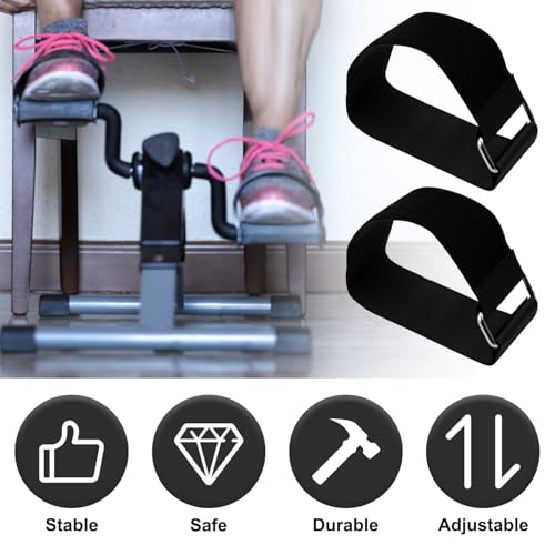 Gosknor 2pcs Ellipse Leg Exerciser Machine Pedal Straps, Traction Bands for Under Desk Elliptical Peddler Foot Exercises Machine Band Replacement for Seniors Fitness Home Office Accessories - Image 3