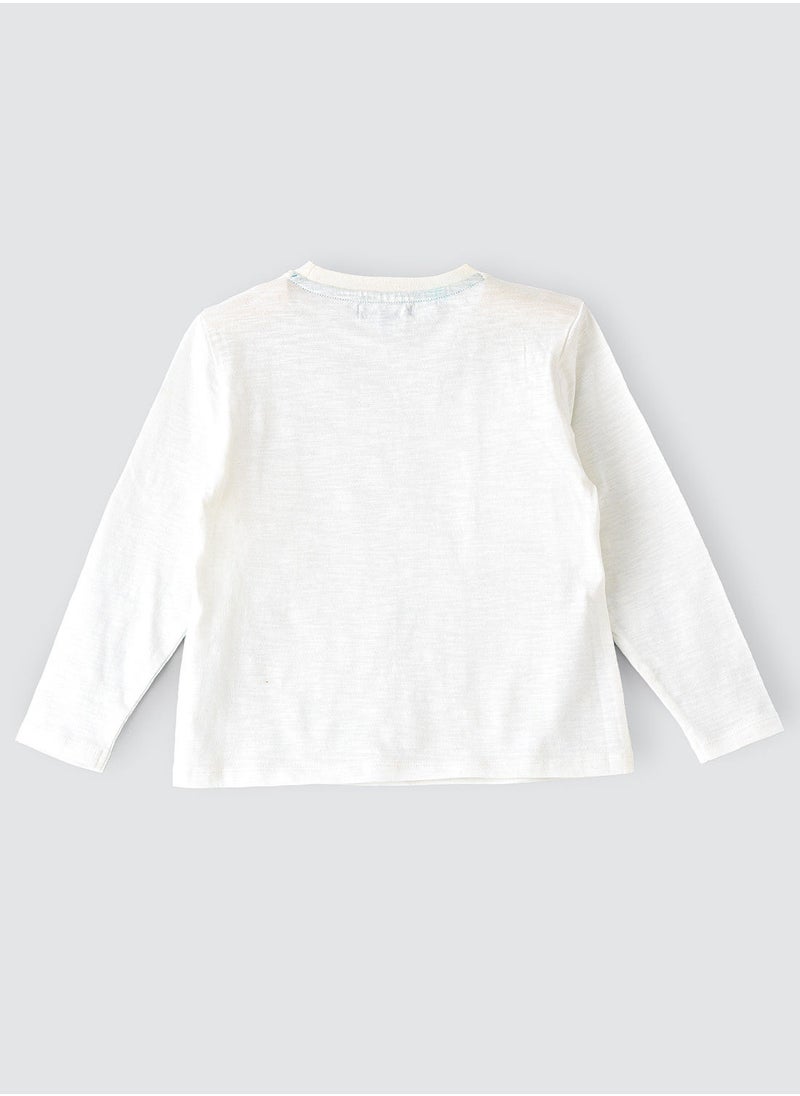 JAM Knit f/slv  t-shirt with sequins work at front  - Image 2